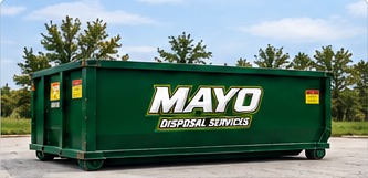 Example 10-yard Mayo Disposal roll-off dumpster